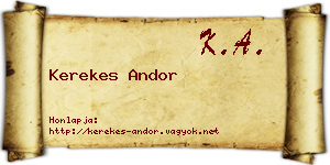 Kerekes Andor névjegykártya
